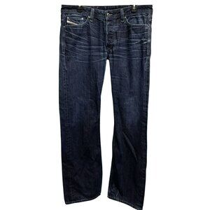 Diesel Men’s Viker 36x32 Straight Leg Jeans Button Fly Dark Denim Grunge Preppy